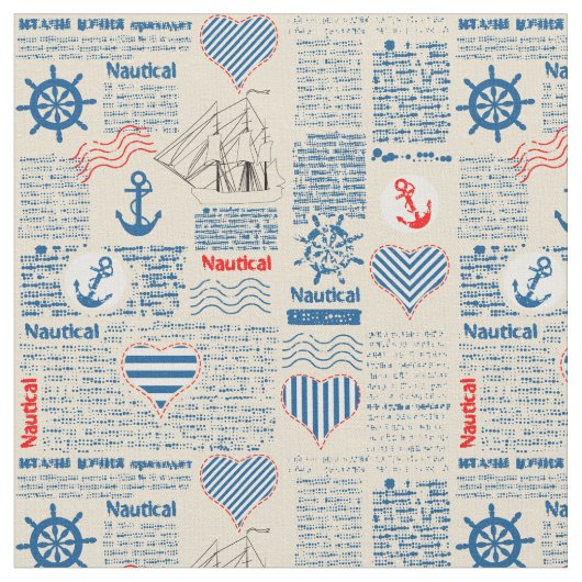 Seezeitungs-Muster Stoff (Nahaufnahme)