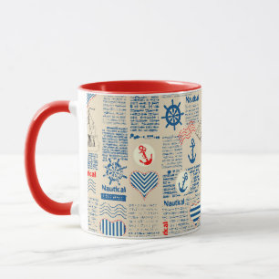 Seezeitungs-Muster Tasse