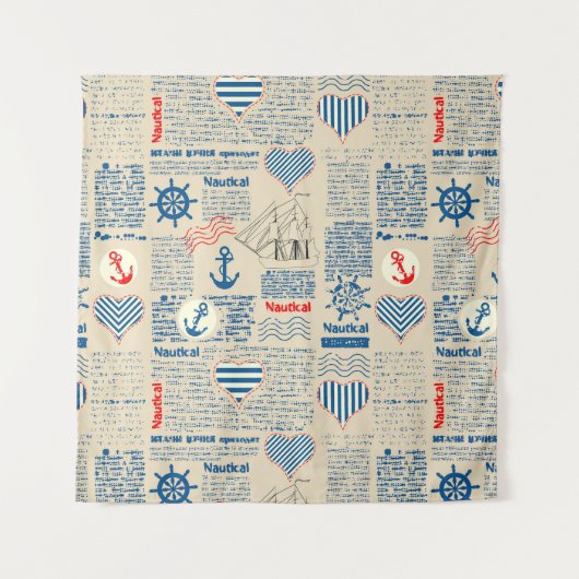 Seezeitungs-Muster Wandteppich (Vorderseite (Horizontal))