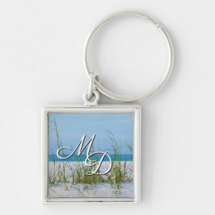 Seeziegel im Schlüsselanhänger mit weißem Sand