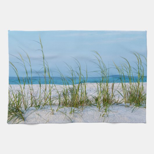 Seeziegel im weißen Sand Geschirrtuch (Horizontal)