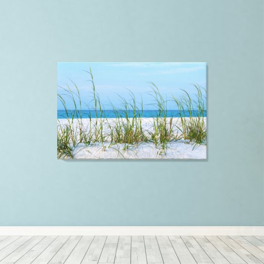 Seeziegel im weißen Sand Leinwanddruck (Insitu (Holzboden))