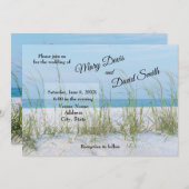 Seeziegel in weißem Sand Einladung (Vorne/Hinten)