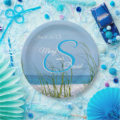 Seeziegel in weißem Sand-Hochzeitsplatten Pappteller (Party)