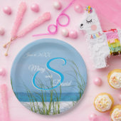 Seeziegel in weißem Sand-Hochzeitsplatten Pappteller (Party)