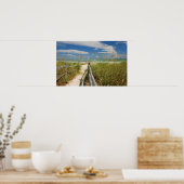 Seeziegen (Uniola paniculata), die am Strand angeb Poster (Küche)