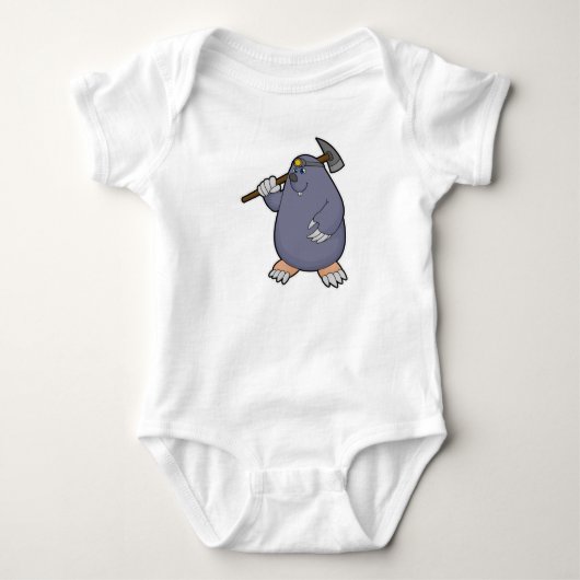 Seezunge als Bauer mit Pickaxe & Spotlight Baby Strampler (Vorderseite)
