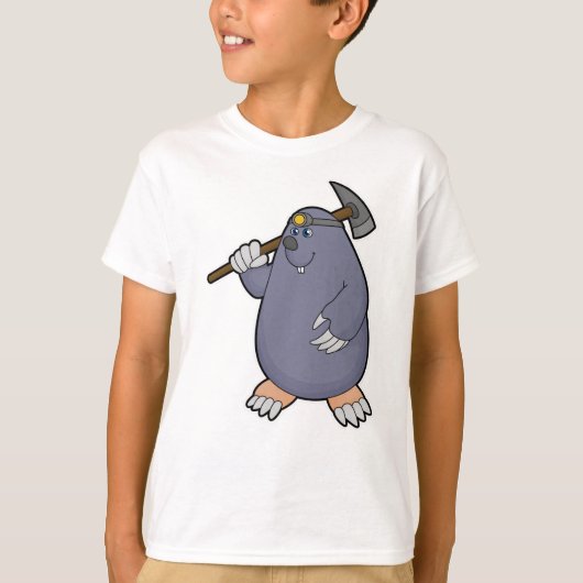 Seezunge als Bauer mit Pickaxe & Spotlight T-Shirt (Vorderseite)