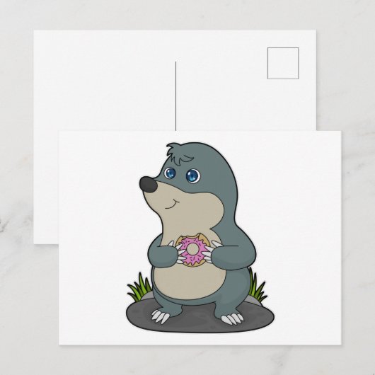 Seezunge mit Donut Postkarte (Vorne/Hinten)