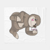 Seezunge mit Erdwurm Fleecedecke (Vorderseite (Horizontal))