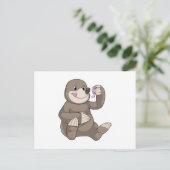 Seezunge mit Erdwurm Postkarte (Stehend Vorderseite)