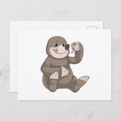 Seezunge mit Erdwurm Postkarte (Vorne/Hinten)