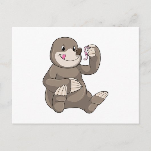 Seezunge mit Erdwurm Postkarte (Vorderseite)