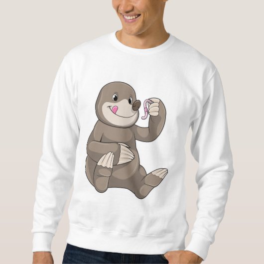 Seezunge mit Erdwurm Sweatshirt (Vorderseite)