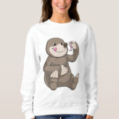 Seezunge mit Erdwurm Sweatshirt (Vorderseite)