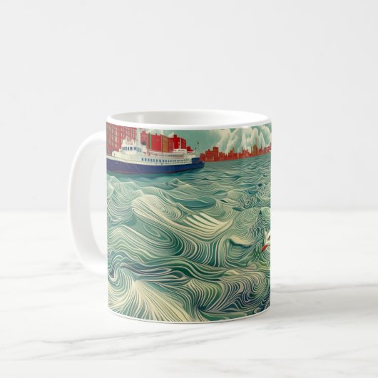 Seezunge mit Seagull-Tasse Kaffeetasse (Vorderseite Links)