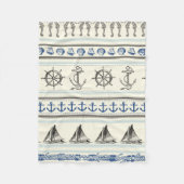 Segel Anchor Nautical Rope Knot Fleece Blanket (Vorderseite)