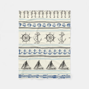 Segel Anchor Nautical Rope Knot Fleece Blanket