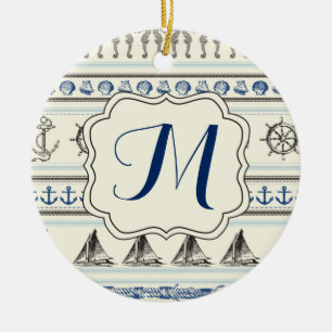 Segel Anchor Nautical Rope Knot Muster Ornament