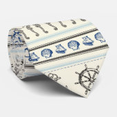 Segel Anchor Nautical Rope Knot Nail Muster Krawat Krawatte (Gerollt)