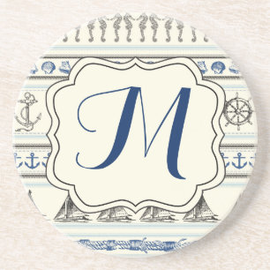 Segel Anchor Nautical Rope Knot Pattern Untersetze Getränkeuntersetzer