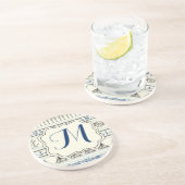 Segel Anchor Nautical Rope Knot Pattern Untersetze Getränkeuntersetzer (Seite)