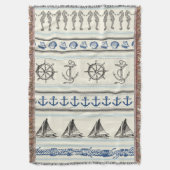 Segel Anchor Nautical Rope Knot Throw Blanket Decke (Vorderseite Vertikal)
