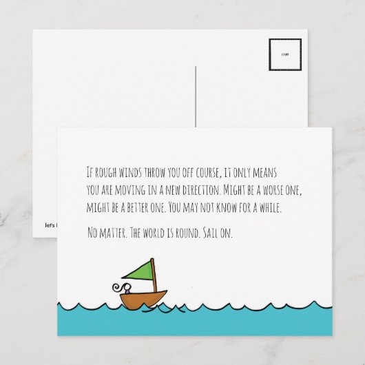 Segel auf Postkarte (Vorne/Hinten)