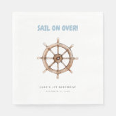 Segel auf über dem nautischen Geburtstag Serviette (Vorderseite)