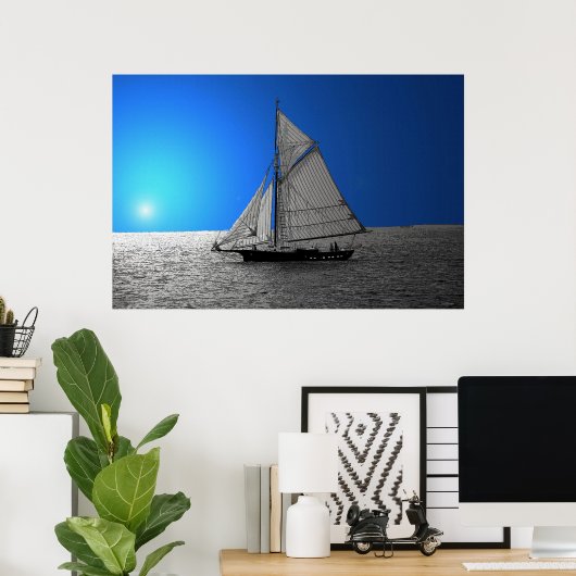 Segel Away 36 x 24 Poster (Heimbüro)