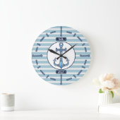 Segel Away Anchor Clock - Nautical Rope Marker Des Große Wanduhr (Zuhause)