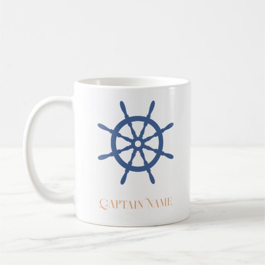 Segel Away Nautical Beach Personalisiert Ship Helm Kaffeetasse (Links)