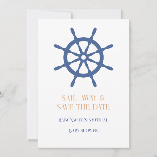 Segel Away Nautical Beach Save The Date (Vorderseite)