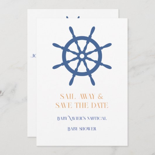 Segel Away Nautical Beach Save The Date (Vorne/Hinten)