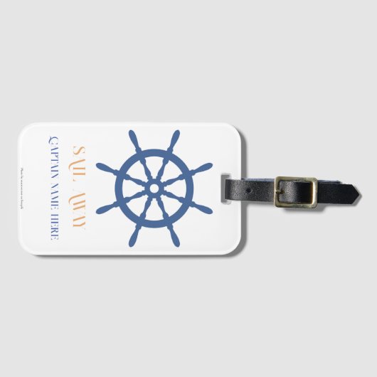 Segel Away Nautical Beach Ship Helm Gepäckanhänger (Vorderseite (Horizontal))