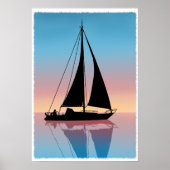 Segel bei Sunset Silhouette Poster (Vorne)