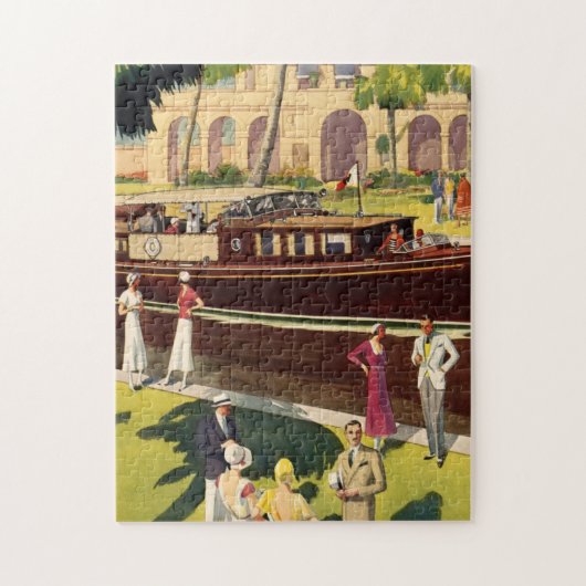 Segel-Bewegungsboots-Vintages antikes See Puzzle (Vertikal)