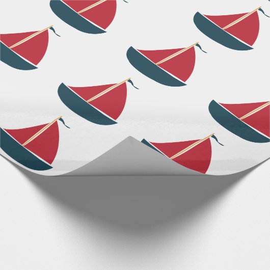 Segel-Boot Geschenkpapier (Ecke)