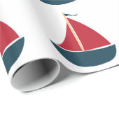 Segel-Boot Geschenkpapier (Rolleneckpunkt)