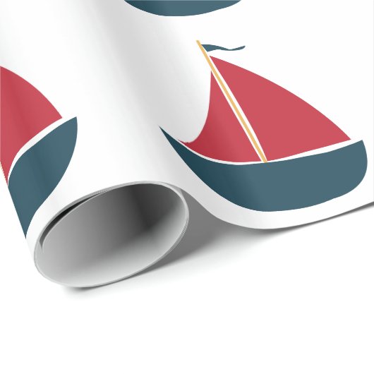 Segel-Boot Geschenkpapier (Rolleneckpunkt)