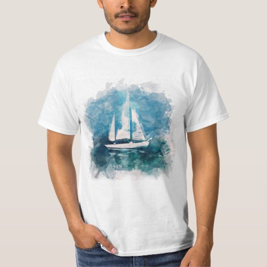 Segel-Boot im stürmisches Wetter-T - Shirt (Vorderseite)