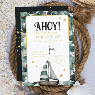 Segel-Boot Nautical Anchor Geburtstag Einladung