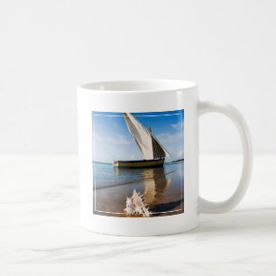 Segel-Boot und Muschel   Mosambik, Benguerra Kaffeetasse