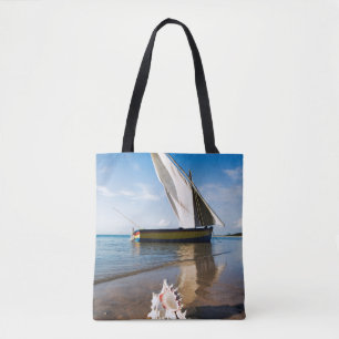 Segel-Boot und Muschel Mosambik, Benguerra Tasche