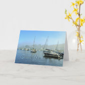 Segel-Boote auf Perkins-Bucht, Maine danken Ihnen Karte (Gelbe Blume)