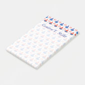 Segel-Boots-Muster | addieren Ihren Namen Post-it Klebezettel (angewinkelt)