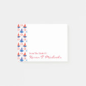 Segel-Boots-Muster | addieren Ihren Namen Post-it Klebezettel (Vorderseite)