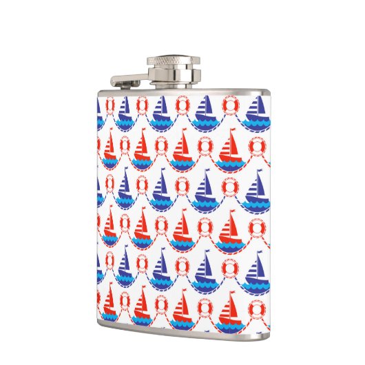 Segel-Boots-Muster Flachmann (Links)