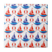 Segel-Boots-Muster Fliese (Vorderseite)