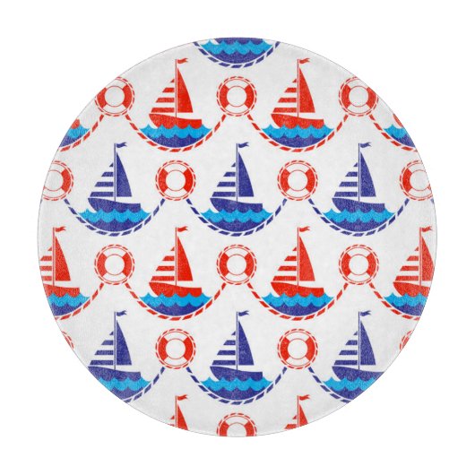 Segel-Boots-Muster Schneidebrett (Vorderseite)